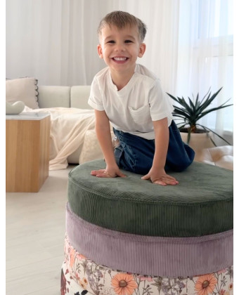 okrągły puf dziecięcy violet miękka pufa do pokoju dziecka