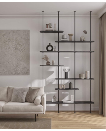 AIDA - nowoczesny regał z czarnego forniru dębowego