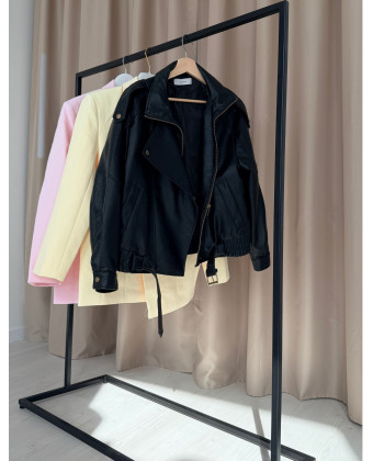 black metal freestanding clothing rack, loft-style store rack