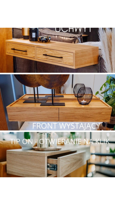 półka ścienna z drewna z szufladą designerska półka wisząca drewniana do salonu półka ścienna z drewna z szufladą designerska półka wisząca drewniana do salonu