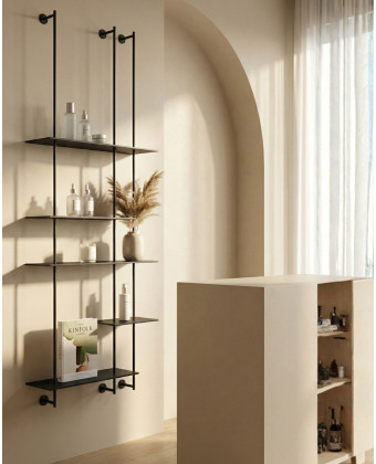 Czarny regał ekspozycyjny na perfumy czy kosmetyki