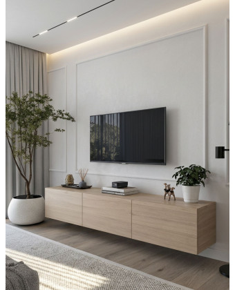 szafka RTV TAMMY dębowa wisząca nowoczesna minimalistyczna do salonu