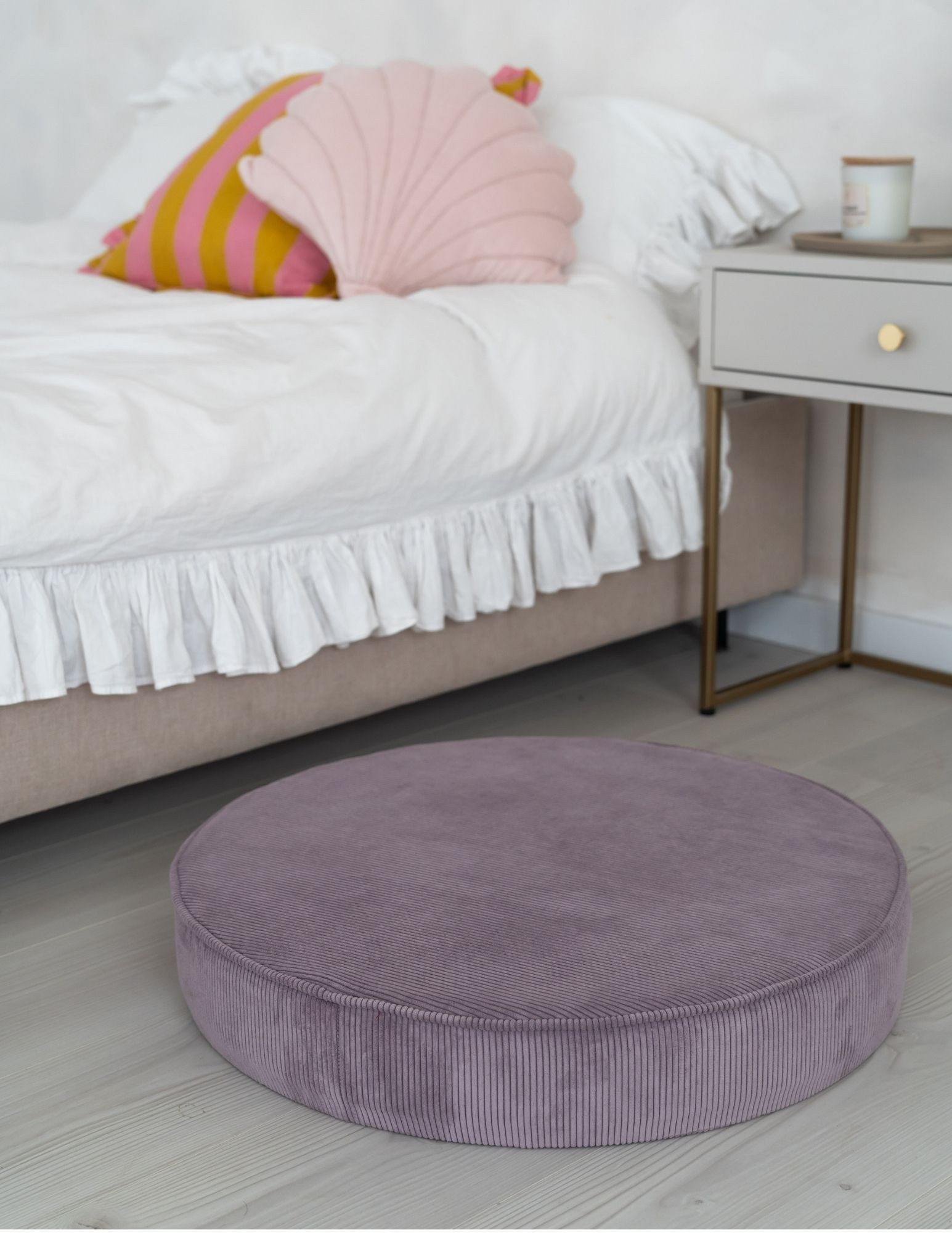 okrągły puf dziecięcy violet miękka pufa do pokoju dziecka okrągły puf dziecięcy violet miękka pufa do pokoju dziecka