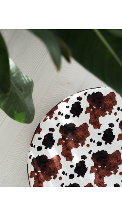okrągły puf podłogowy LITTLE MOO w modny wzór cow print okrągły puf podłogowy LITTLE MOO w modny wzór cow print
