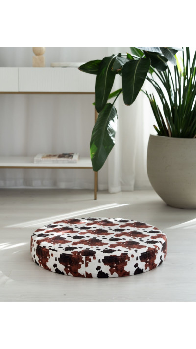 puf LITTLE MOO – okrągły puf podłogowy w krowi wzór do salonu puf LITTLE MOO – okrągły puf podłogowy w krowi wzór do salonu