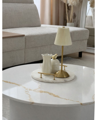 LUA Okrągły Stolik Kawowy Calacatta Gold fi 70 cm – Glamour do Salonu LUA Okrągły Stolik Kawowy Calacatta Gold fi 70 cm – Glamour do Salonu
