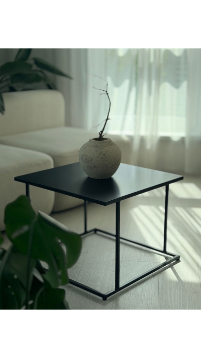 stalowy stolik kawowy madeline loft minimalistyczny czarny