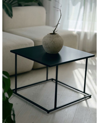 stalowy stolik kawowy loft czarny kwadratowy madeline salon