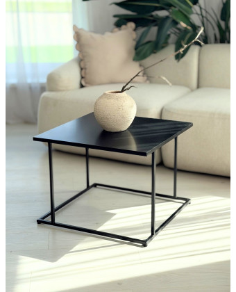 stalowy stolik kawowy loft czarny kwadratowy madeline salon