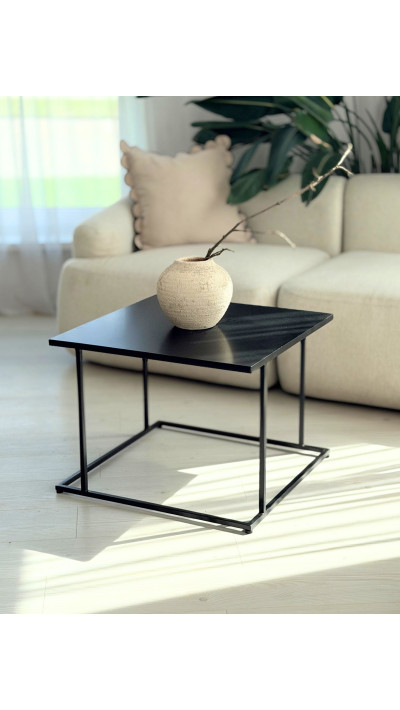 stalowy stolik kawowy loft czarny kwadratowy madeline salon