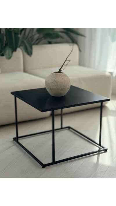 MADELINE Stalowy Stolik Kawowy Loft 60x60x45 cm – Industrialny do Salonu