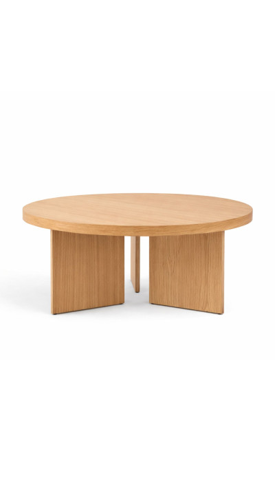 RIMO | Okrągły stolik do poczekalni z forniru dębowego ⌀70 cm RIMO | Okrągły stolik do poczekalni z forniru dębowego ⌀70 cm