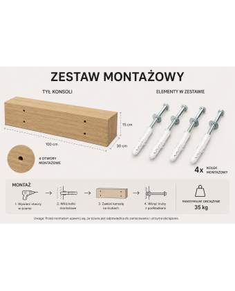 Wisząca toaletka wąska z szufladami Wisząca toaletka wąska z szufladami