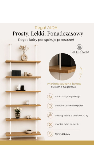 Designerski regał rozporowy z forniru dębowego – nowoczesny mebel do ekspozycji książek i dekoracji Designerski regał rozporowy z forniru dębowego – nowoczesny mebel do ekspozycji książek i dekoracji