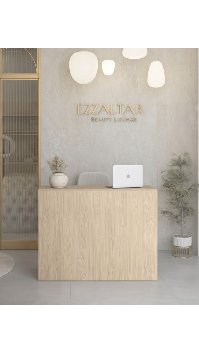Nowoczesna lada recepcyjna | Recepcja do salonu beauty, kosmetyczna, fryzjerska Nowoczesna lada recepcyjna | Recepcja do salonu beauty, kosmetyczna, fryzjerska