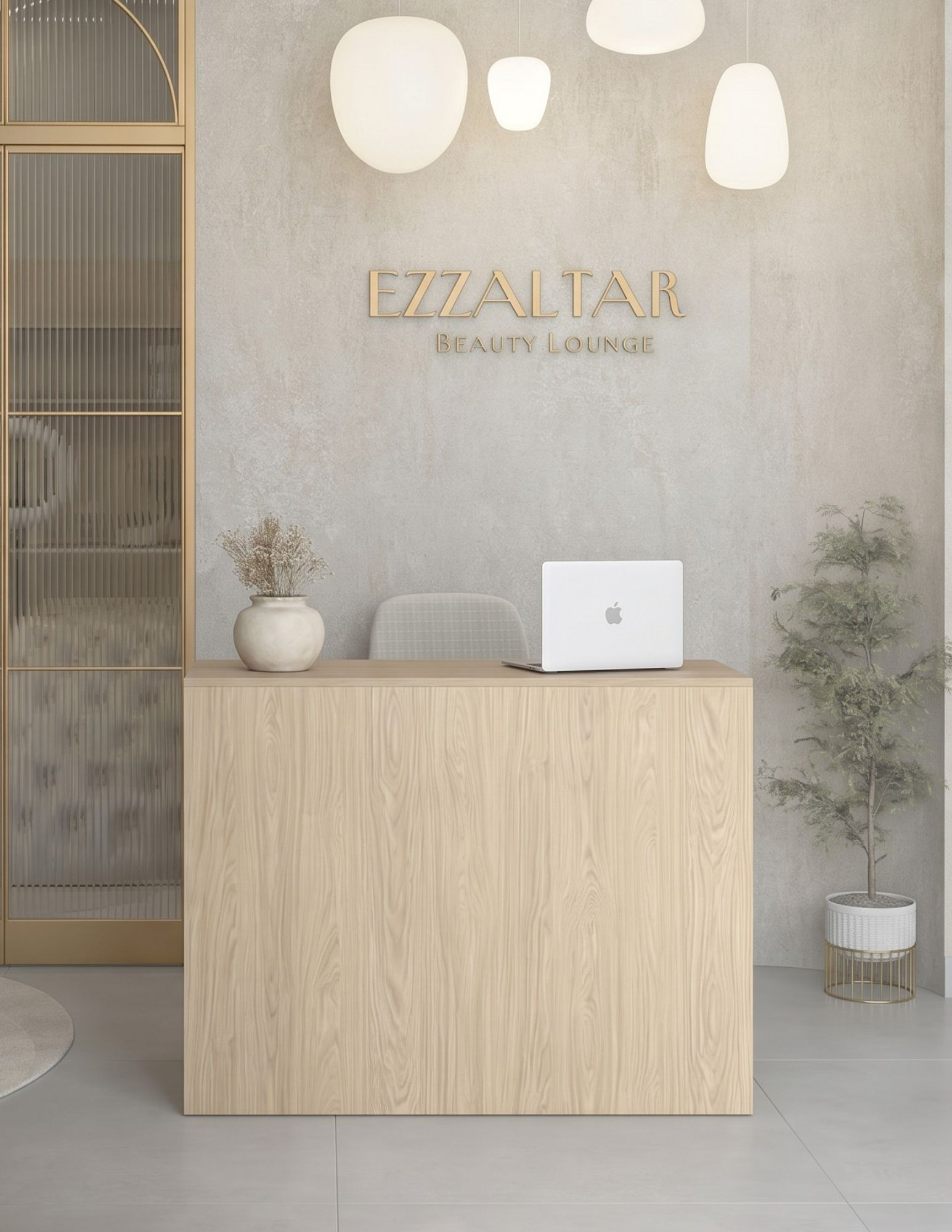 Nowoczesna lada recepcyjna | Recepcja do salonu beauty, kosmetyczna, fryzjerska Nowoczesna lada recepcyjna | Recepcja do salonu beauty, kosmetyczna, fryzjerska
