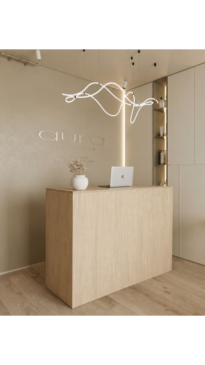 Nowoczesna lada recepcyjna | Recepcja do salonu beauty, kosmetyczna, fryzjerska Nowoczesna lada recepcyjna | Recepcja do salonu beauty, kosmetyczna, fryzjerska