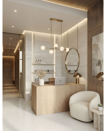 Nowoczesna lada recepcyjna | Recepcja do salonu beauty, kosmetyczna, fryzjerska Nowoczesna lada recepcyjna | Recepcja do salonu beauty, kosmetyczna, fryzjerska