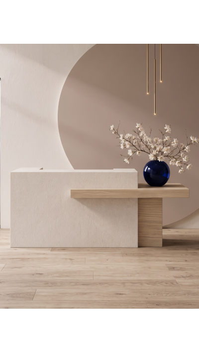 VELA - Minimalistyczna recepcja do kliniki medycyny estetycznej VELA - Minimalistyczna recepcja do kliniki medycyny estetycznej