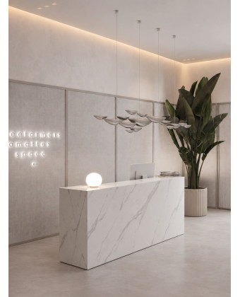 MARBLE - Marmurowa lada recepcyjna | Lada sklepowa lub do salonu kosmetycznego o wzorze marmuru - NA WYMIAR