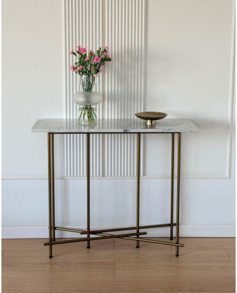 NEW YORK Marble Console Table – Gold Legs | Papierówka