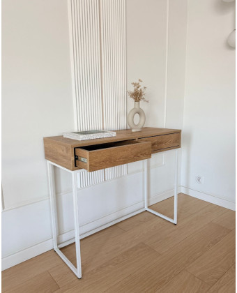 ELLA Console Table with Drawers – White Frame | Papierówka