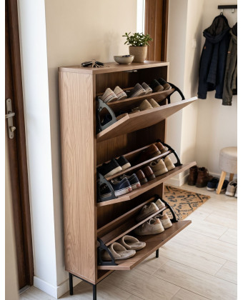 Narrow 20-cm Shoe Cabinet – Casella Brown Oak | Papierówka