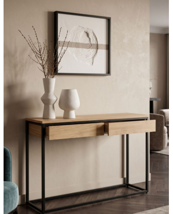 SZIBA – Console Table with Two Drawers, 132 cm | Papierówka