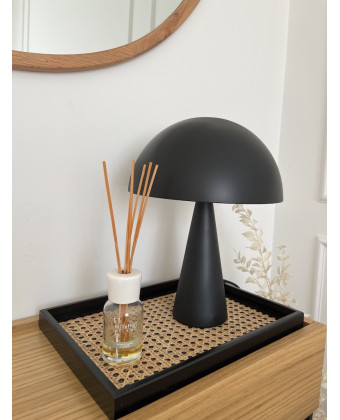 The modern black MUSH MINI BLACK lamp—an elegant addition to your console table and decor