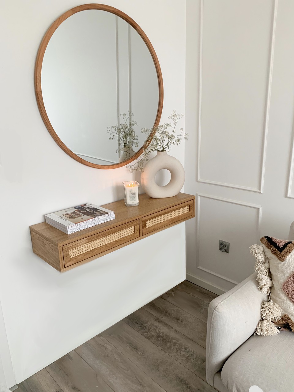 MILEY RATTAN - wisząca szafka w stylu boho