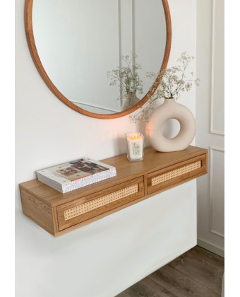 MILEY RATTAN - Boho-style wall cabinet